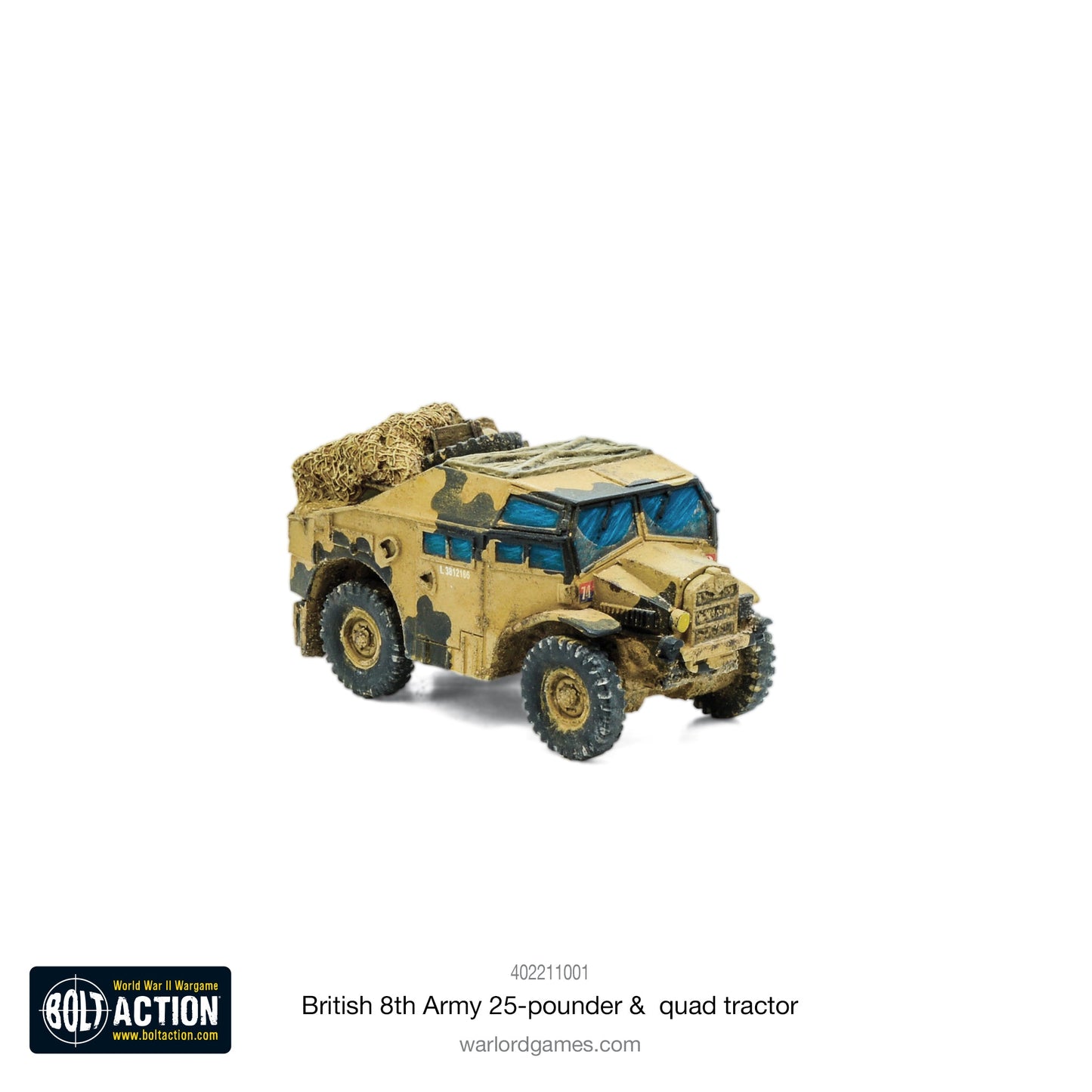 8th Army 25-pdr Light Artillery, Quad tractor & Limber